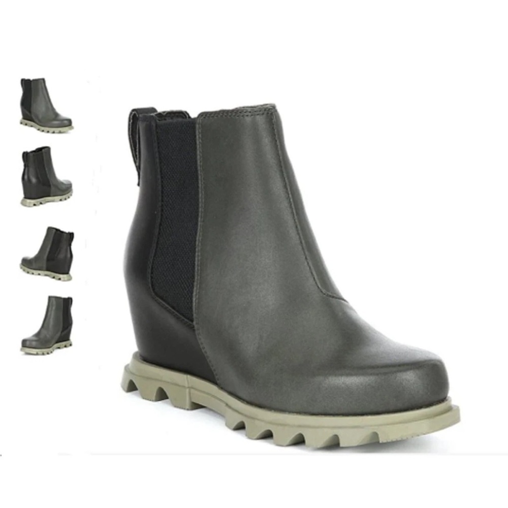 Sorel Joan of Arctic Wedges III Chelsea Bootie Size 7 Grey Suede/Leather